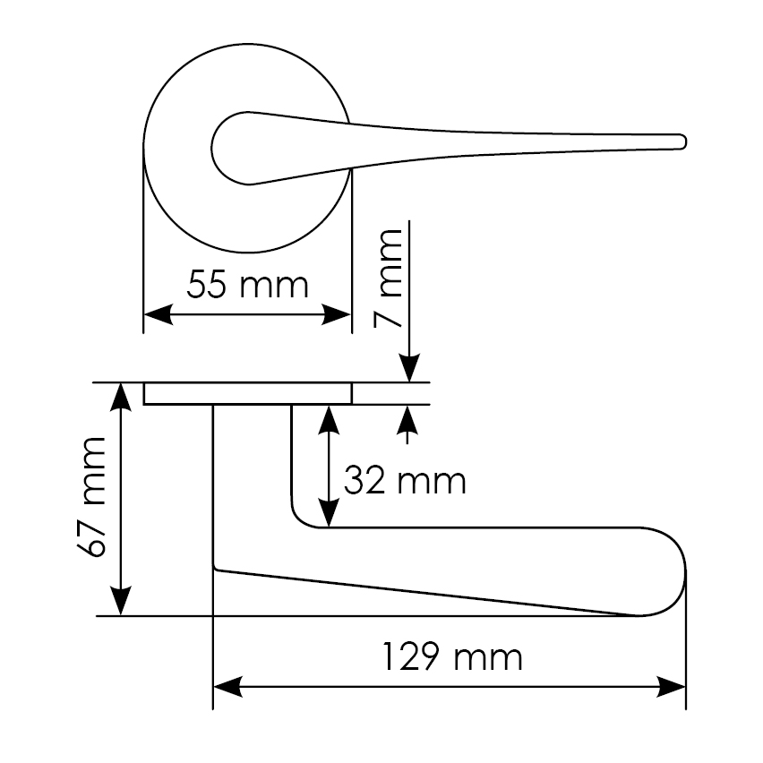 AULA R6 NIS, door handle,  colour - satin nickel image buy in World
