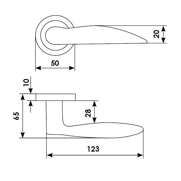 DALI R2 NIS/NIK, door handle, colour - satin nickel/polished nickel image furniture World