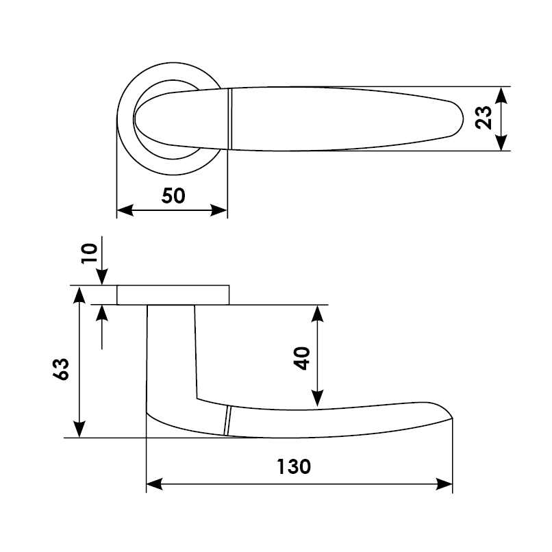 SAIL R2 OSA/OTL, door handle, colour - satin brass/polished brass image buy in World