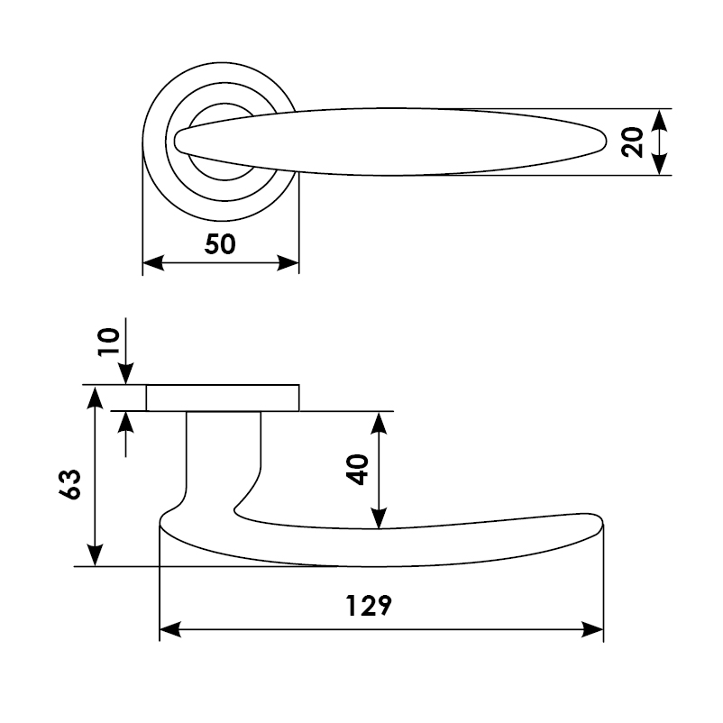 FLAMINGO R2 CRO, door handle, colour - chrome image furniture World