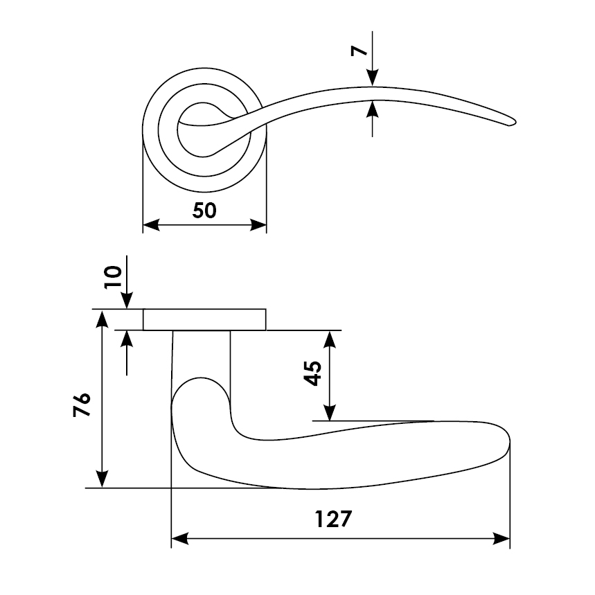 COBRA R2 CSA/CRO, door handle, colour - satin chrome/chrome image buy in World