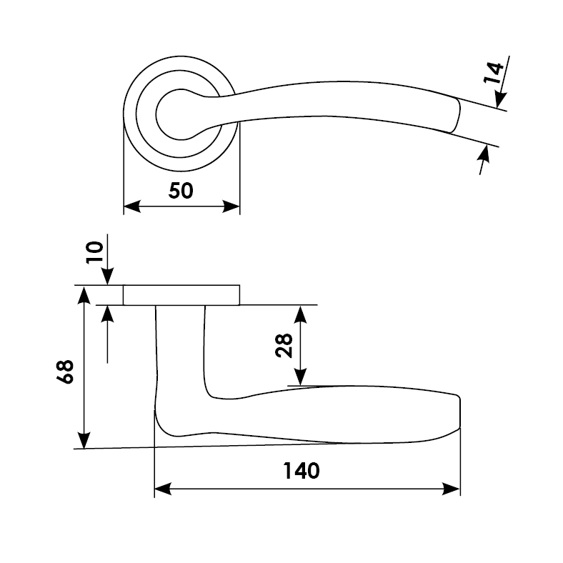 VENERA R2 BGO, door handle, colour - bronze matt image buy in World