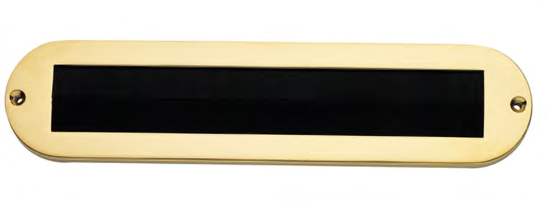 Oval letter plate ART.911 OTL with brush, colour - polished brass image buy World