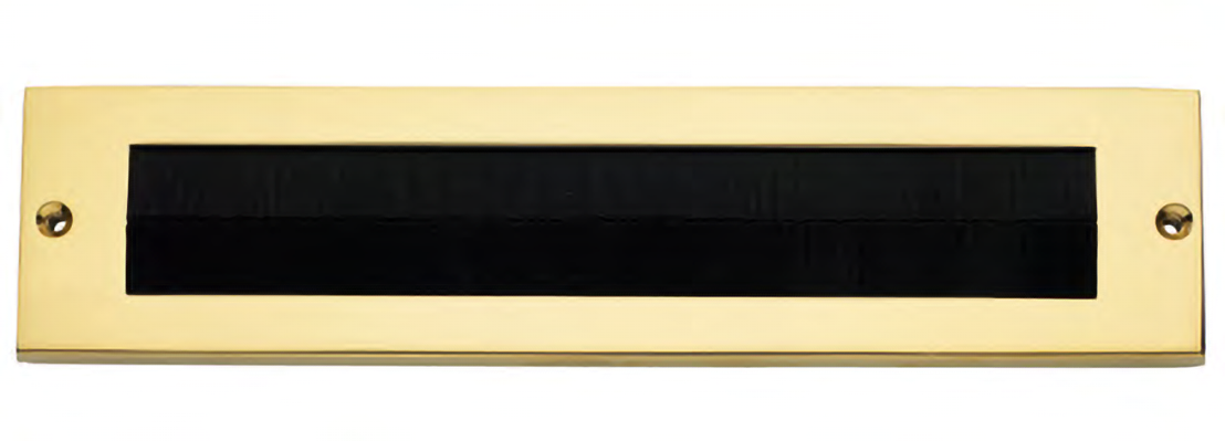Rectangular letter plate ART.916 OTL with brush, colour - polished brass image buy World