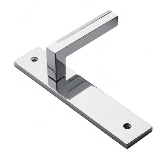 Door handle on backplate ISLAND PL CSA/CRO, colour - satin chrome/chrome image buy World