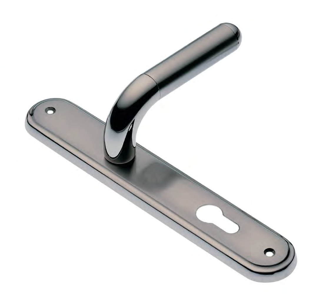 Door handle on backplate GAVANA PL NIS/NIK, colour - satin nickel/polished nickel image buy World