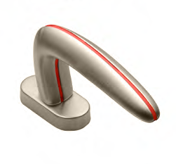 SUNRISE W1 NIS/ROSSO, window handle, colour - satin nickel/red image buy World