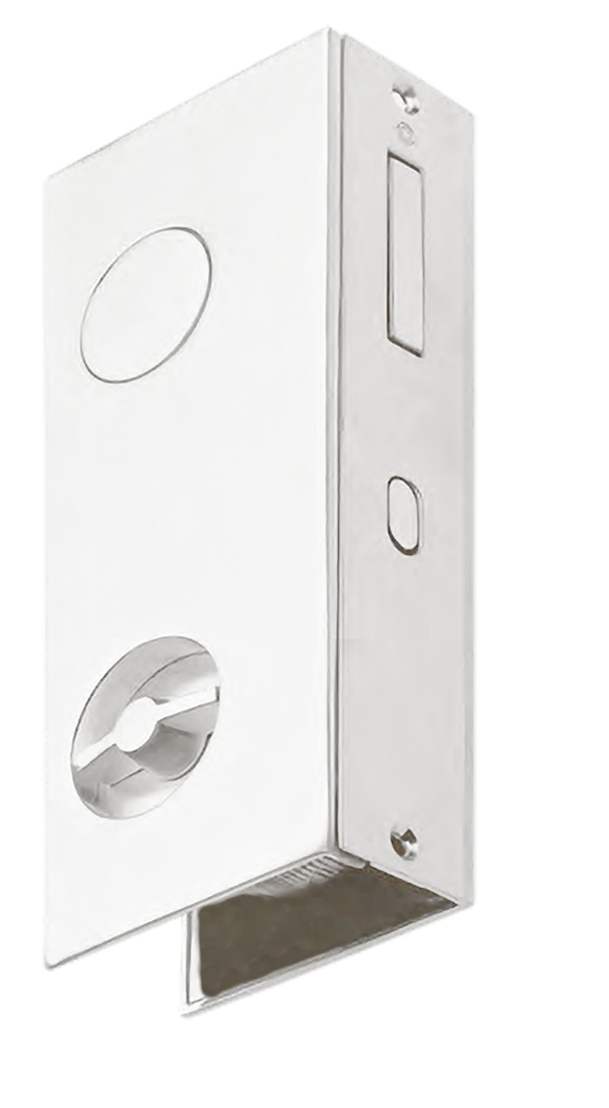 Set of sliding door rose SIMPLE-S BIA with wc turn, complete of flush pull and lock, colour - white image buy World