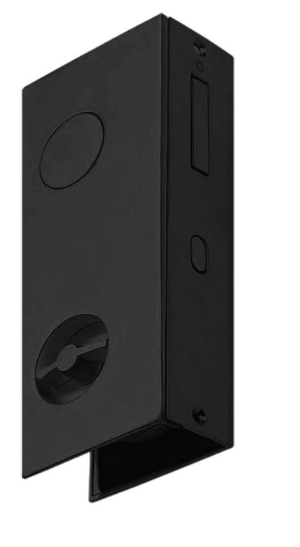 Set of sliding door rose SIMPLE-S NERO with wc turn, complete of flush pull and lock, colour - black image buy World