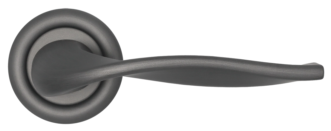 Door Handle, SKYSCRAPER R7 on round rose, Color Summer Storm image buy in World