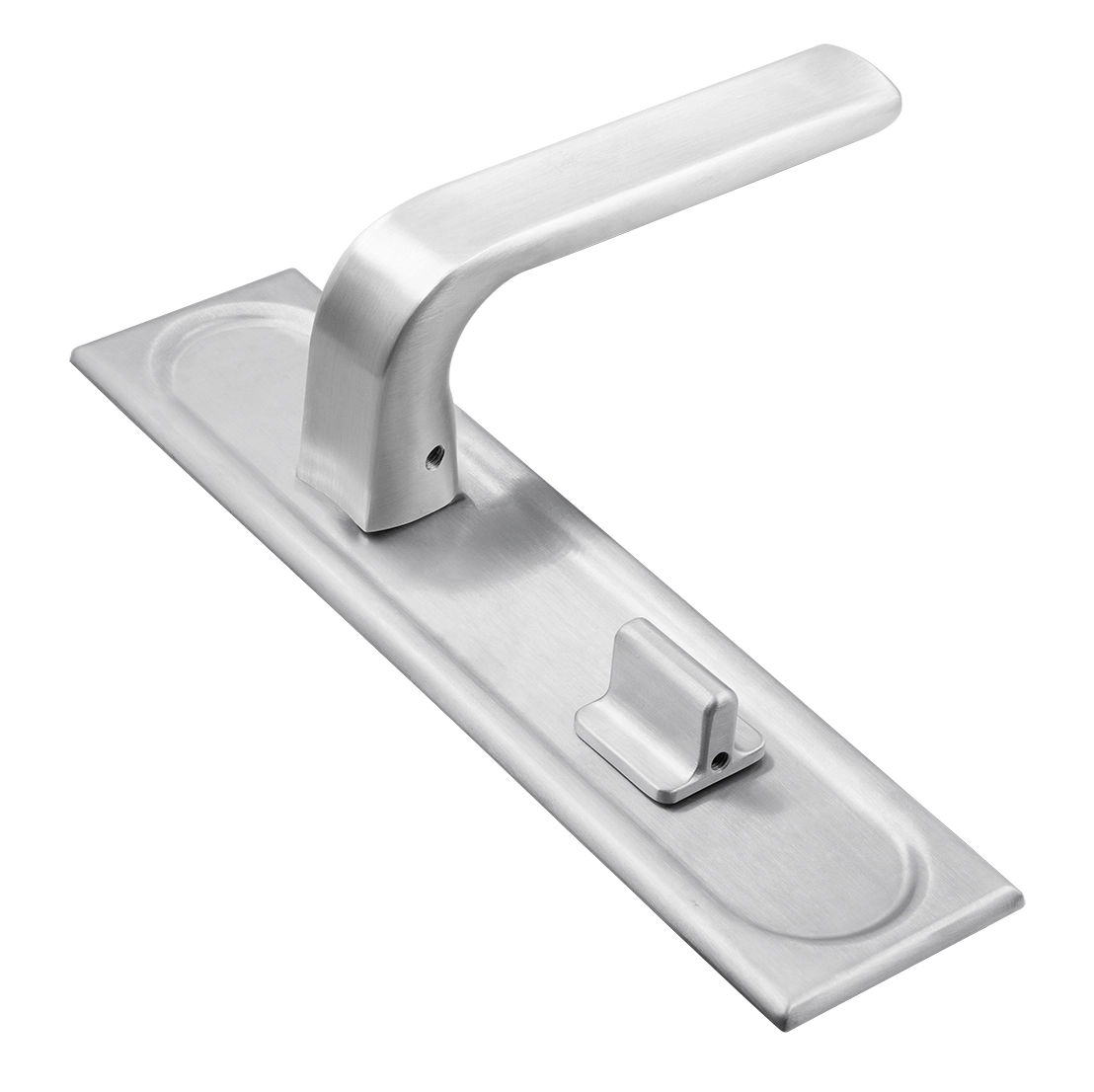 Door Handle, THE BUS STATION PLS on backplate, Color Winter Frost image buy World