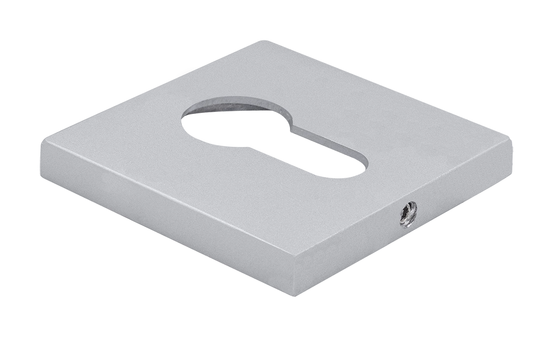 MH-KH-S6 ASC lock plate for euro cylinder, color matte anodized chrome image buy World