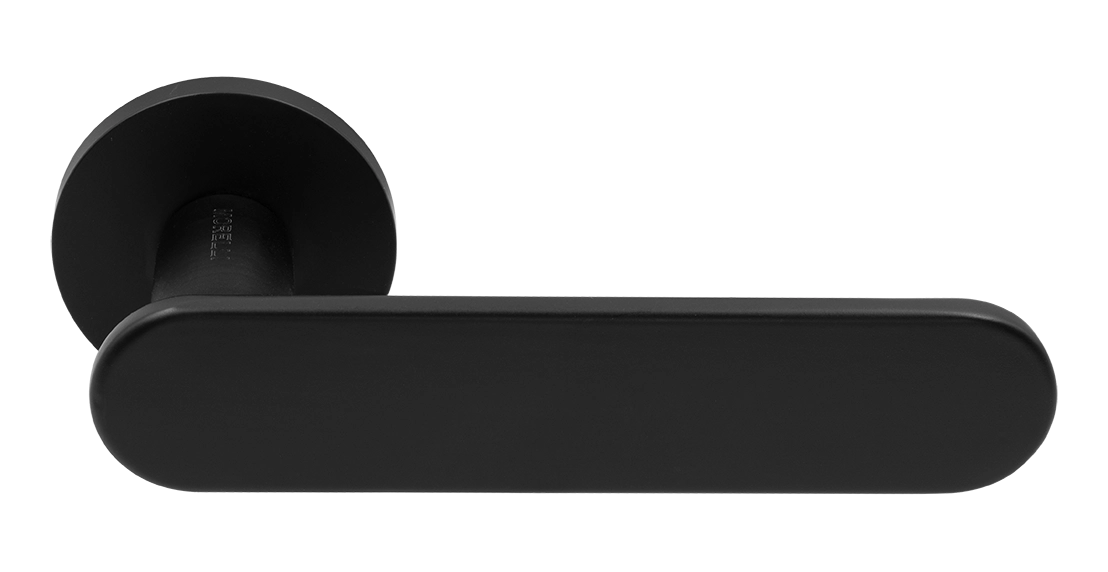 MH-65-R6 R6 SEMPIONE BL door handle on a round rosette, colour black image buy World