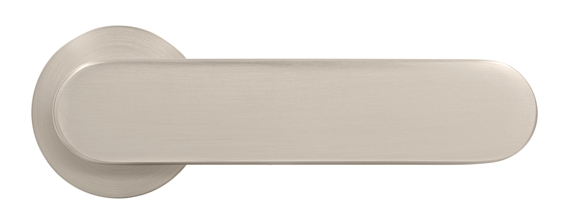 MH-65-R6 SEMPIONE MSN door handle on a round rosette, colour matte satin nickel image buy in World