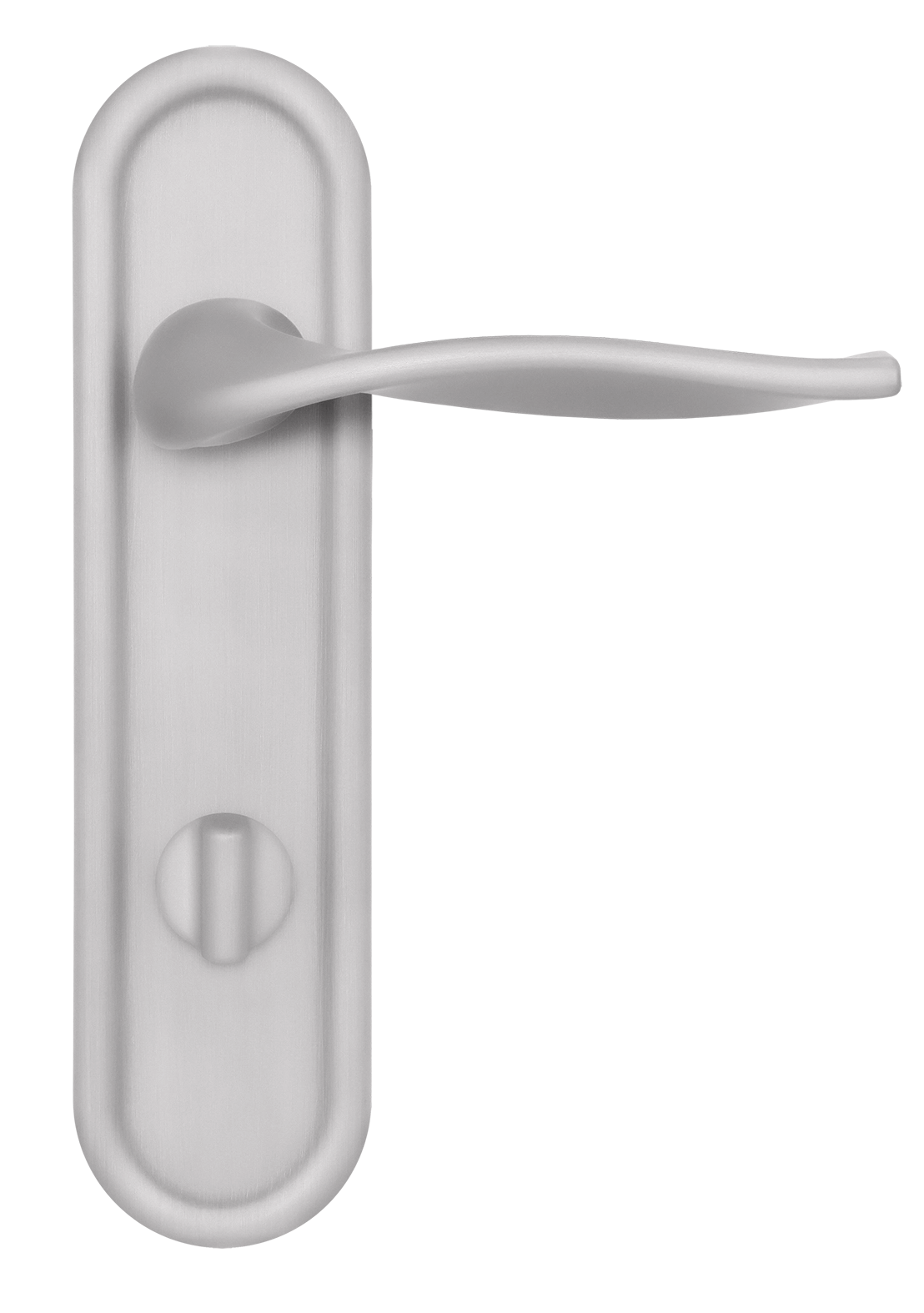 Door Handle, SKYSCRAPER PLR WC SSW on backplate with knob, color Stockholm Snowfall image buy in World