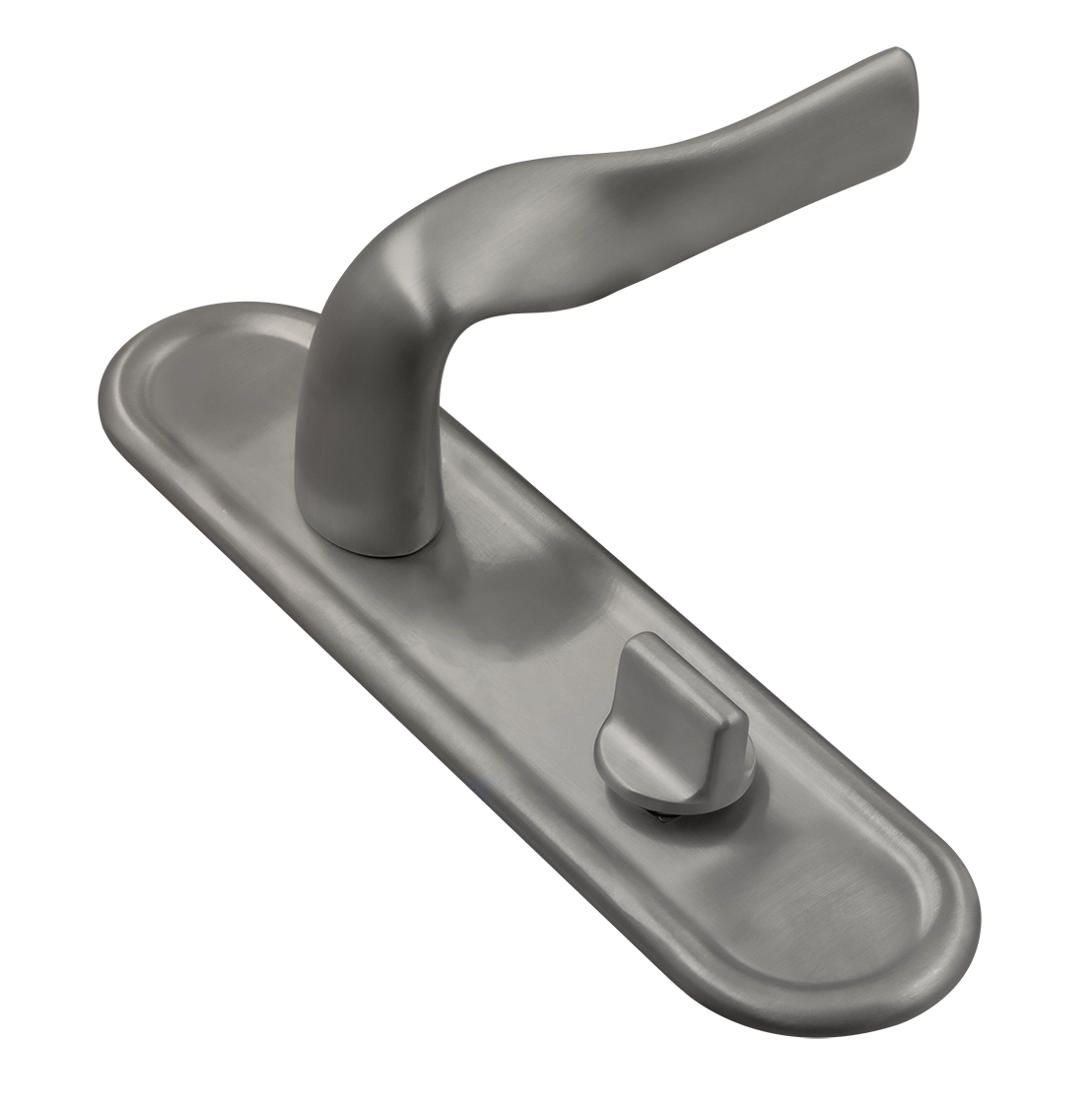 Door Handle, LVB PLR WC WF  on backplate with knob, Color Winter Frost image buy World