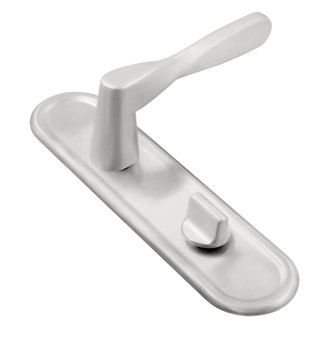 Door Handle, THE OLYMPICS PLR WC SSW on backplate with knob, Color Stockholm Snowfall image buy World