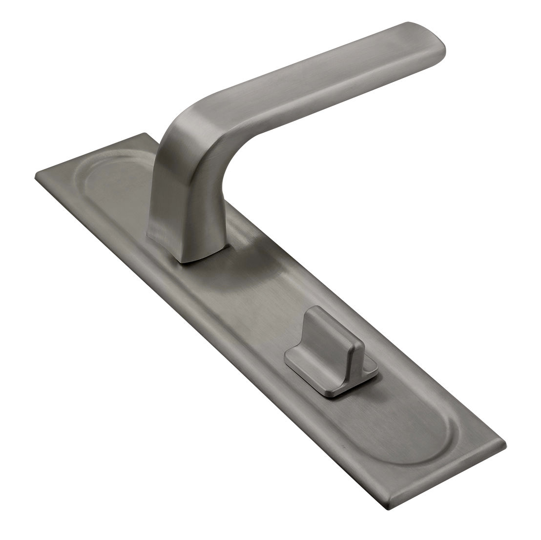 Door Handle, THE BUS STATION PLS WC WF on backplate with knob, color Winter Frost image buy World