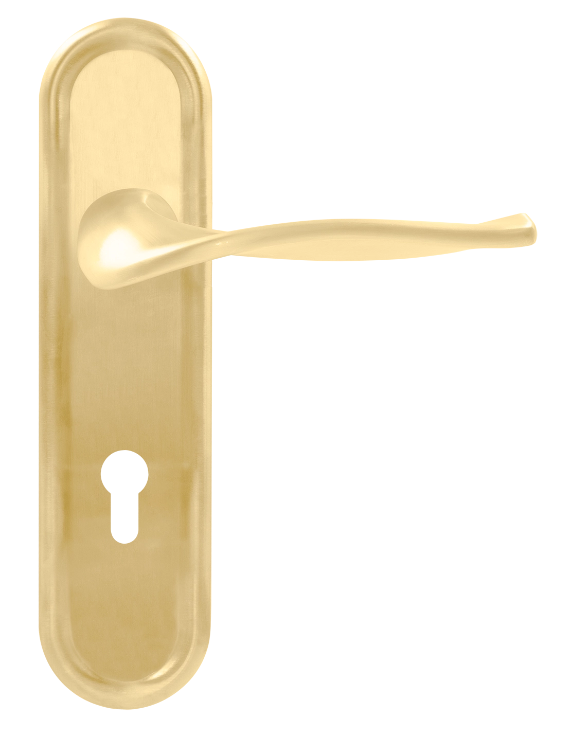 Door Handle, SKYSCRAPER PLR KH AH on backplate for a lock cylinder, color Autumn Honey image buy World