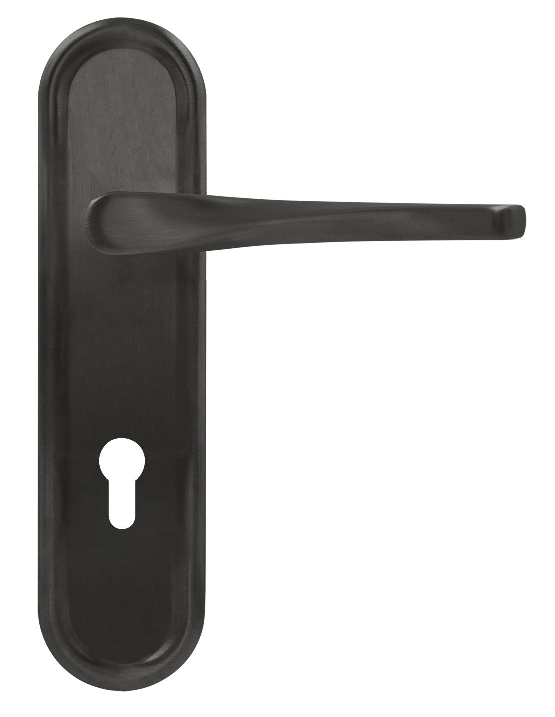 Door Handle, THE OLYMPICS PLR KH SST on backplate for a lock cylinder, color Summer Storm image buy World