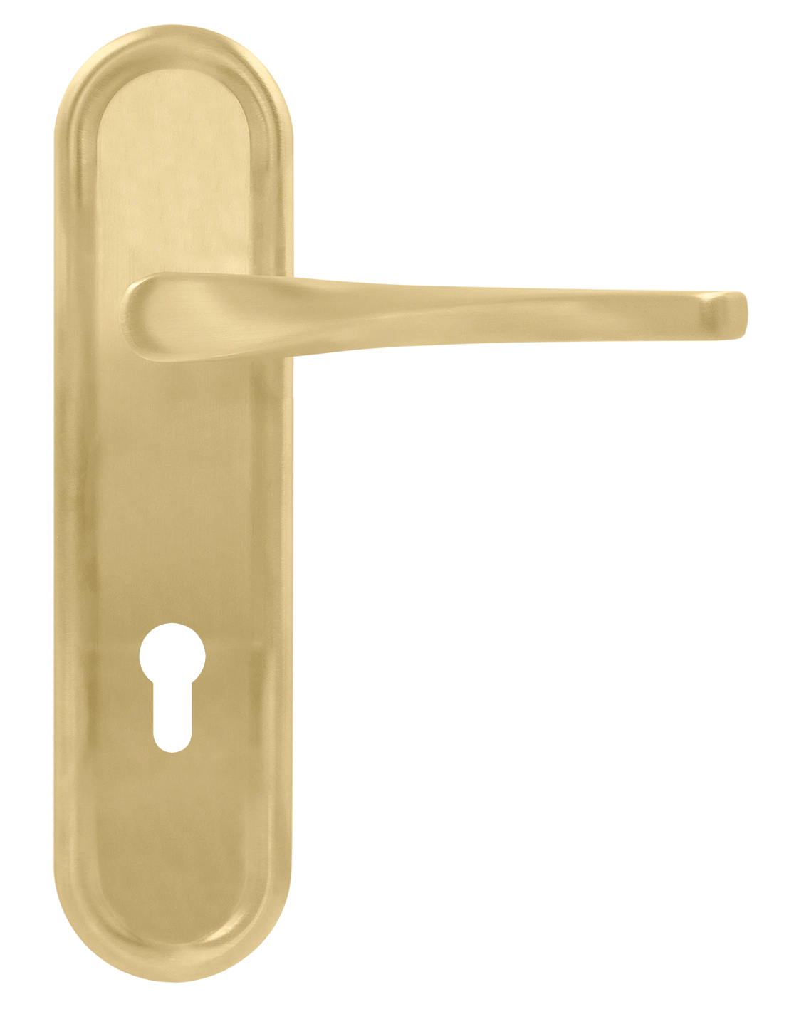 Door Handle, THE OLYMPICS PLR KH AH on backplate for a lock cylinder, color Autumn Honey image buy World
