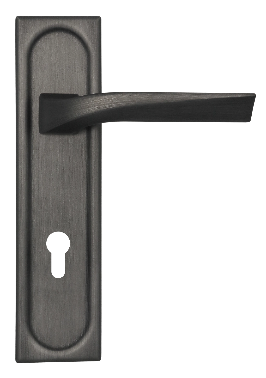 Door Handle, WD CONCERT HALL PLS KH SST on backplate for a lock cylinder, color Summer Storm image buy World