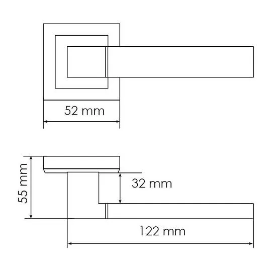 Door Handle Set MH-28 BL-S + WC knob MH-WC-S BL + 1895P BL Silent Latch + MSN 100X70X2.5-4BB BL Universal Mortise Hinges (2 pcs), color - black image buy in World