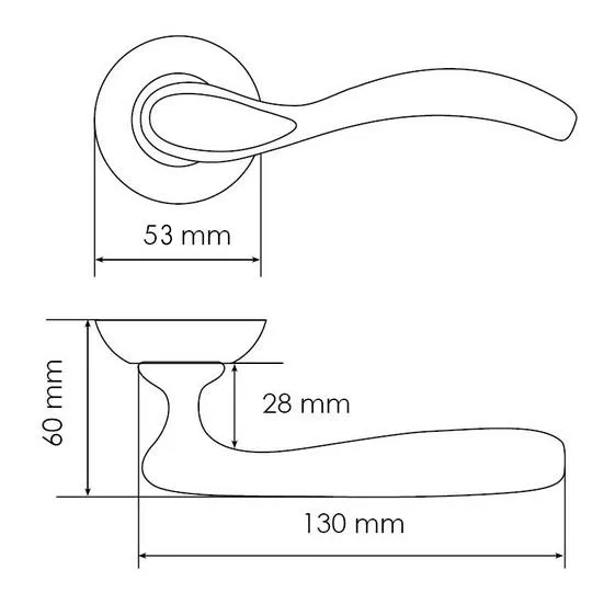 Door Handle Set MH-36 COF + MH-WC COF + 1895P AB Silent Latch + MSN 100X70X2.5-4BB COF Universal Mortise Hinges (2 pcs), color - coffee image buy in World