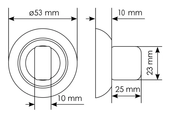 Door Handle Set MH-36 COF + MH-WC COF + 1895P AB Silent Latch + MSN 100X70X2.5-4BB COF Universal Mortise Hinges (2 pcs), color - coffee image furniture World