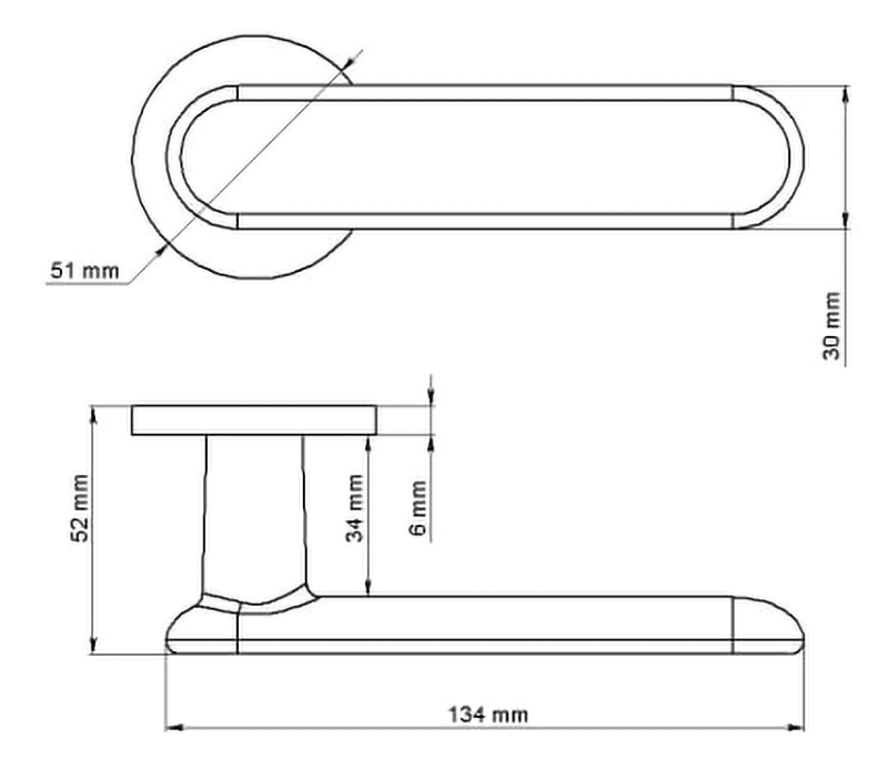 Door Handle Set MH-65-R6 MSG + MH-WC-R6 MSG, color - matte satin gold image buy in World