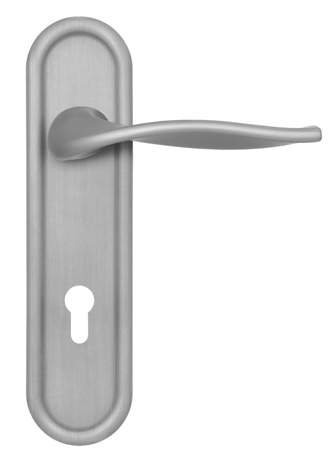 Door Handle, SKYSCRAPER PLR BLANK on backplate for a lock cylinder, color paintable image buy World