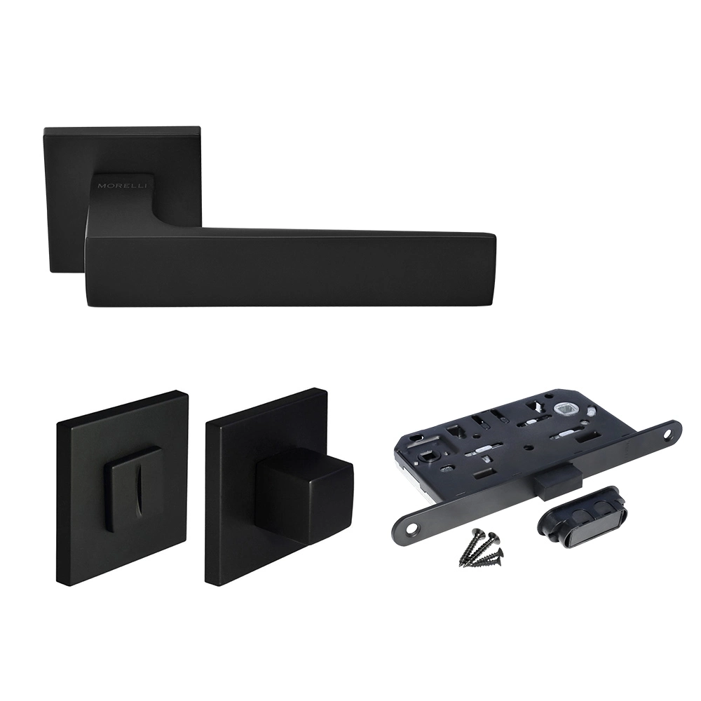 Kit Door handle MH-54-S6 BL + MH-WC-S6 BL + M1895 BL, WC latch, colour - black image buy World