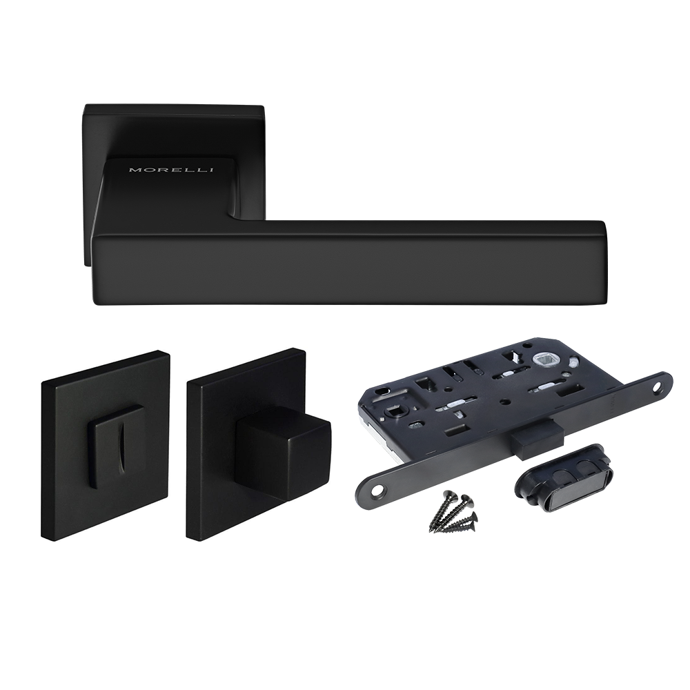 Kit Door handle MH-56-S6 BL + MH-WC-S6 BL + M1895 BL, WC latch, colour - black image buy World