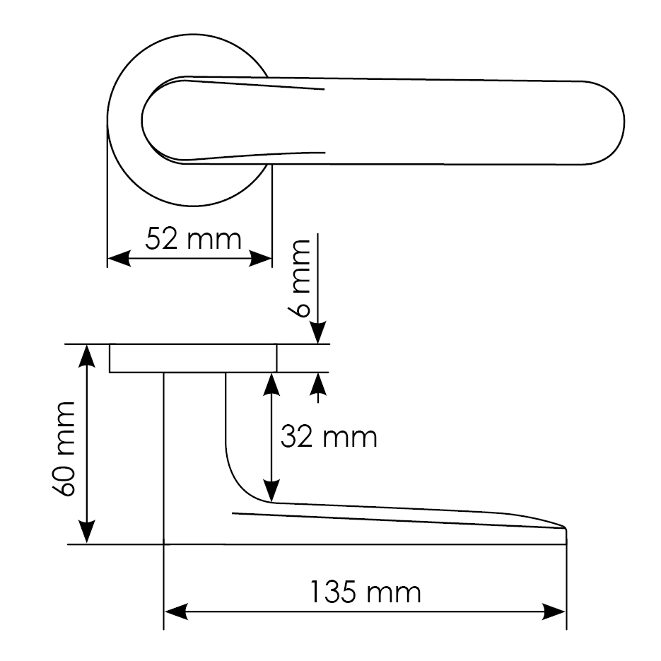 Kit Door handle MH-59-R6 BL + MH-WC-R6 BL + M1895 BL, WC latch, colour - black imagemorelliWorld