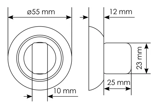 Kit Door handle MH-03 BL + MH-WC BL + M1895 BL, WC latch, colour - black image door furniture World