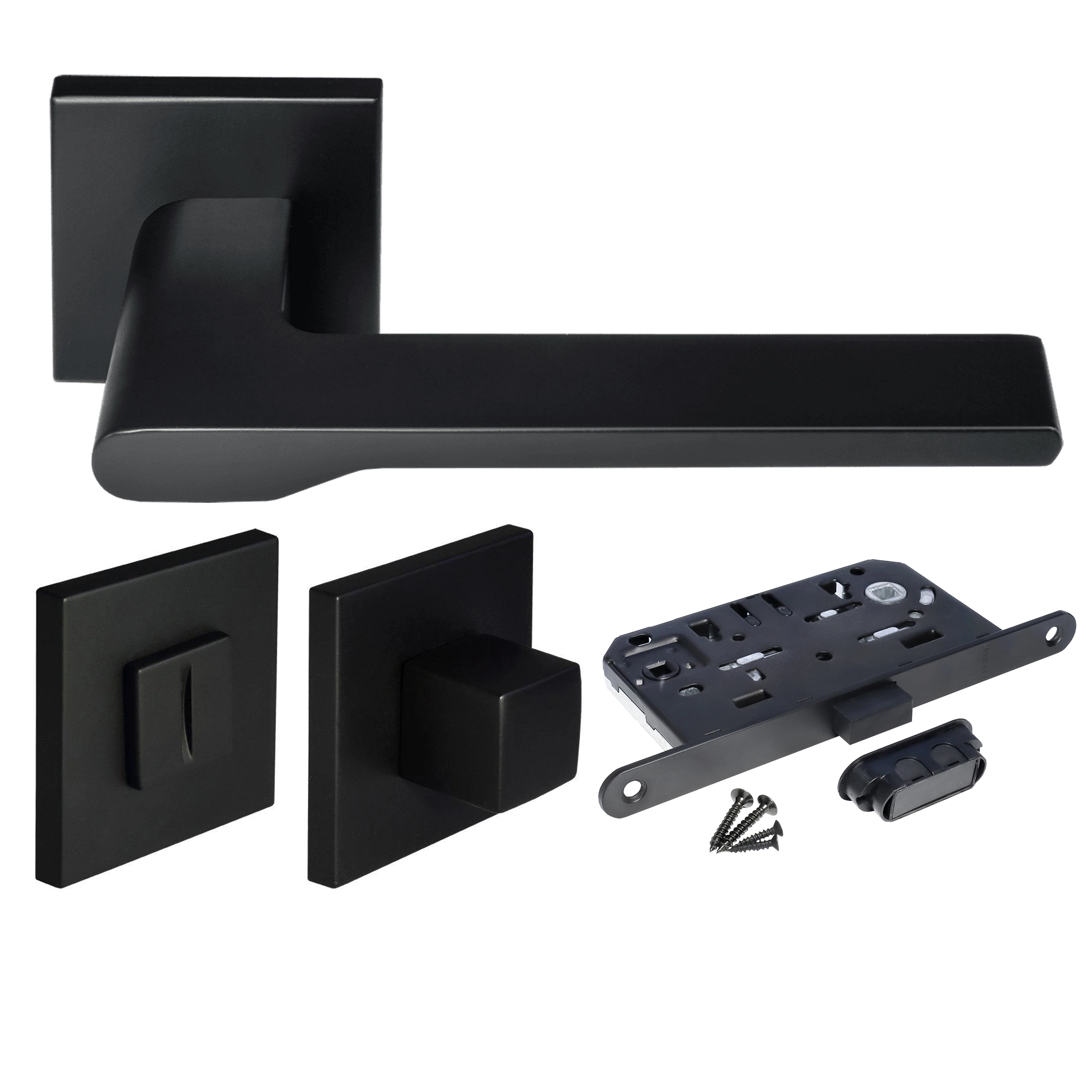 Kit Door handle MH-53-S6 BL + MH-WC-S6 BL + M1895 BL, WC latch, colour - black image buy World