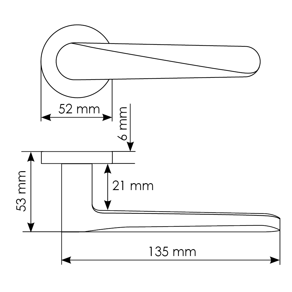 Kit Door handle MH-58-R6 BL + MH-WC-R6 BL + M1895 BL, WC latch, colour - black imagemorelliWorld