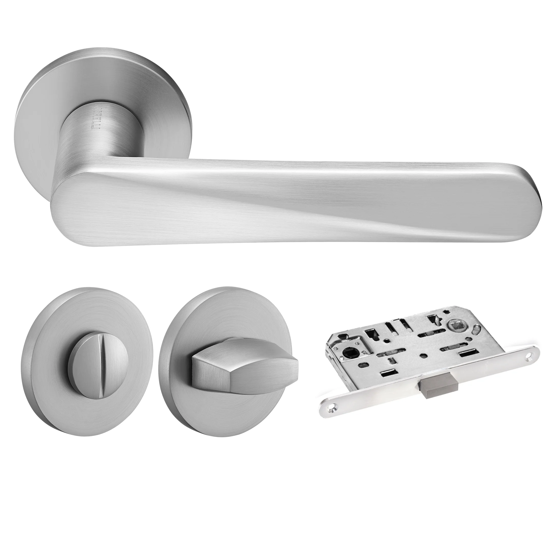 Kit Door handle MH-58-R6 MSC + MH-WC-R6 MSC + M1895 SC, WC latch, color - stain chrome image buy World