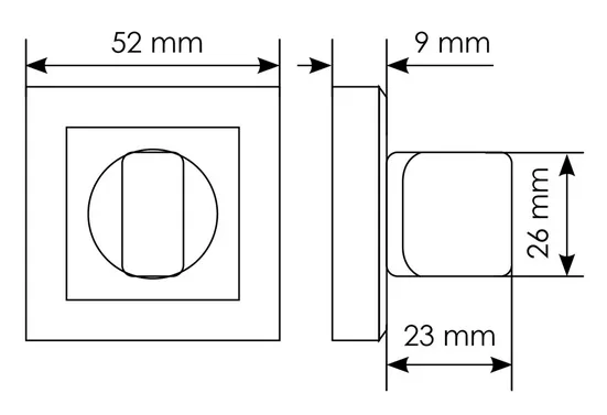 Kit Door handle MH-28 SC/CP-S + MH-WC-S SC/CP + M1895 SC, WC latch, colour - stain chrome imagemorelliWorld