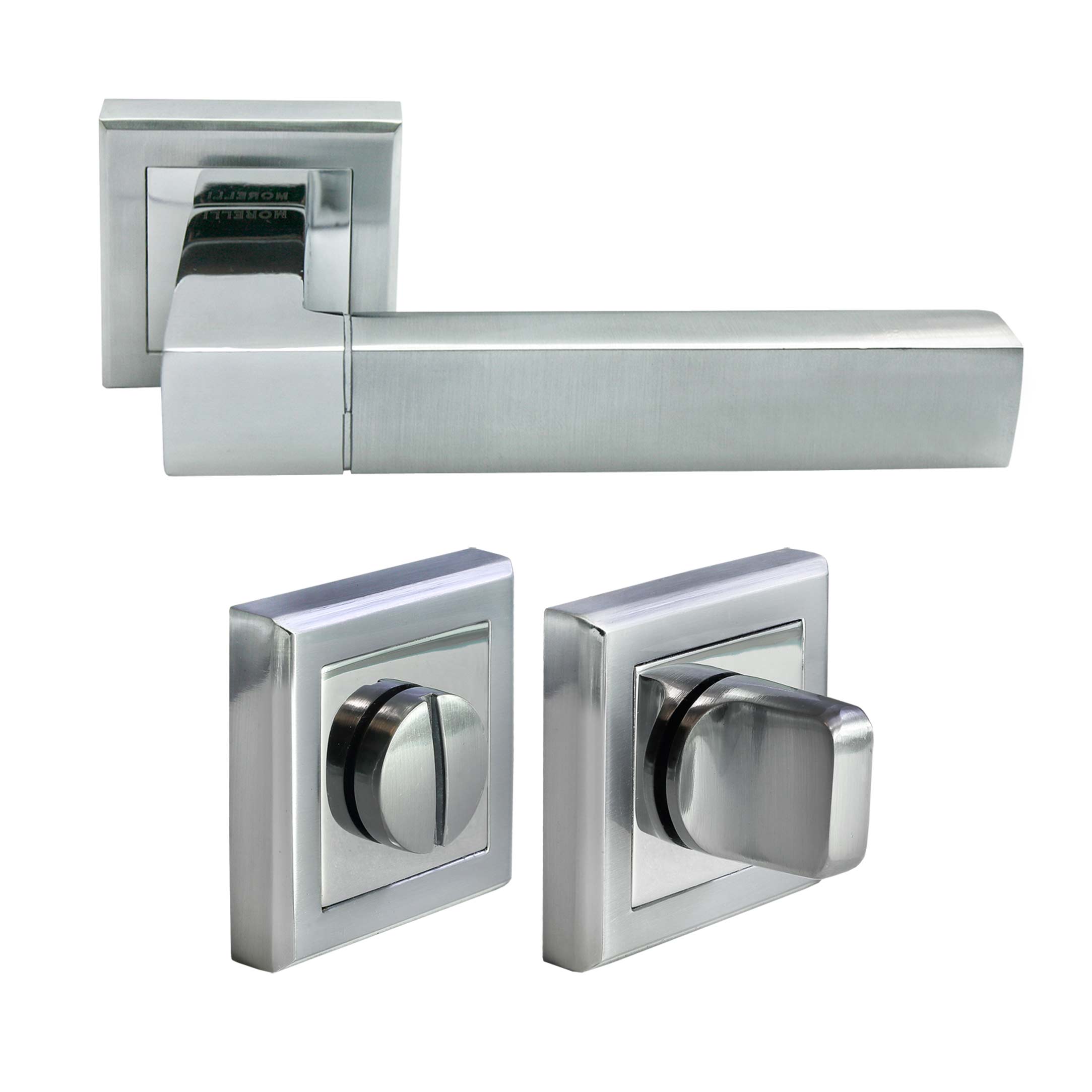 Kit Door handle MH-28 SC/CP-S + MH-WC-S SC/CP, colour - stain chrome image buy World