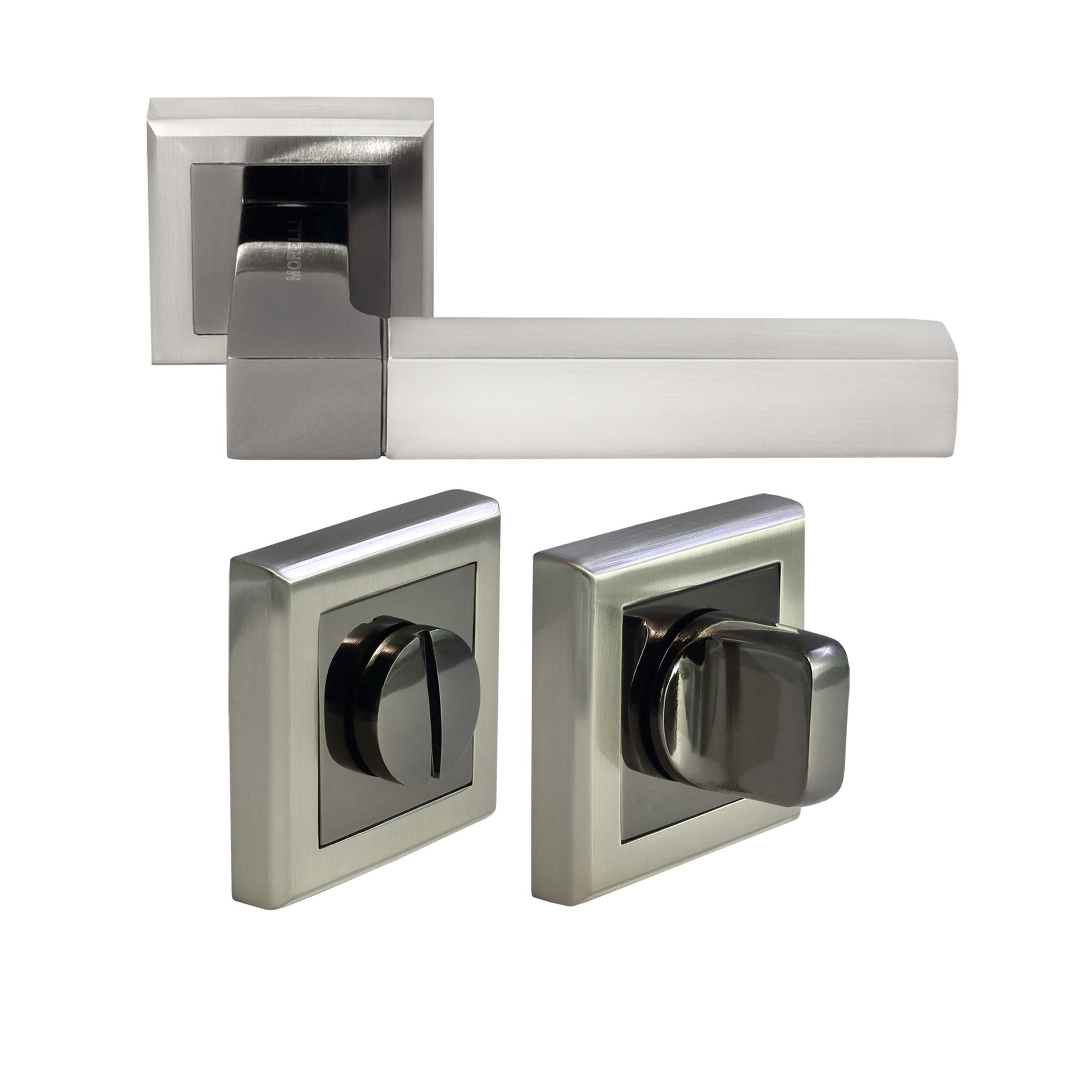 Kit Door handle MH-28 SN/BN-S + WC-S SN/BN + M1895 SN, WC latch, colour - stain nickel image buy World