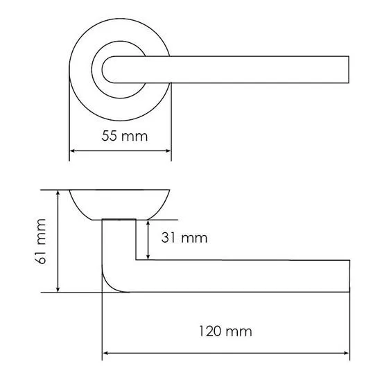 Kit Door handle MH-03 SN/BN + MH-WC SN/BN + M1895 SN, WC latch, colour - stain nickel imagemorelliWorld