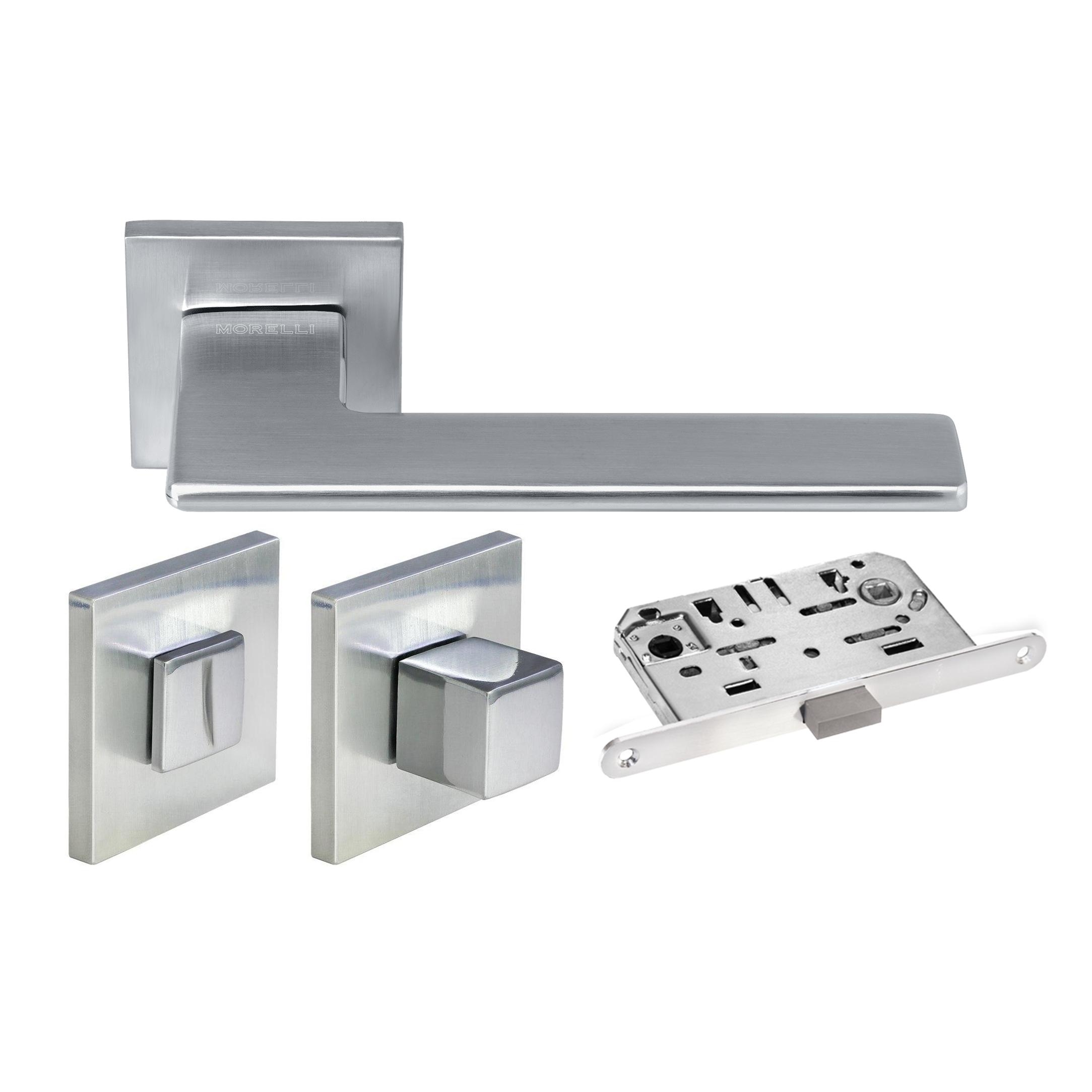 Kit Door handle MH-51-S6 SC + MH-WC-S6 SC + M1895 SC, WC latch, colour - stain chrome image buy World