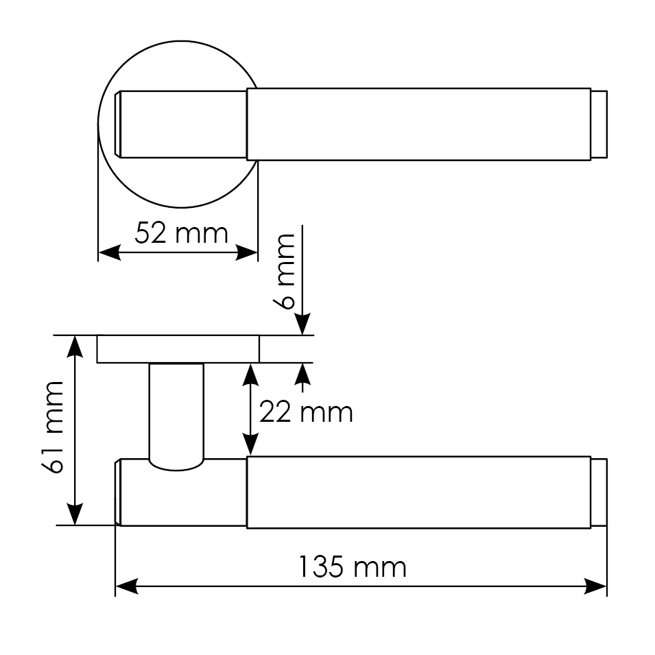 Kit Door handle MH-57-R6T BL + MH-WC-R6T BL + M1895 BL, WC latch, colour - black imagemorelliWorld