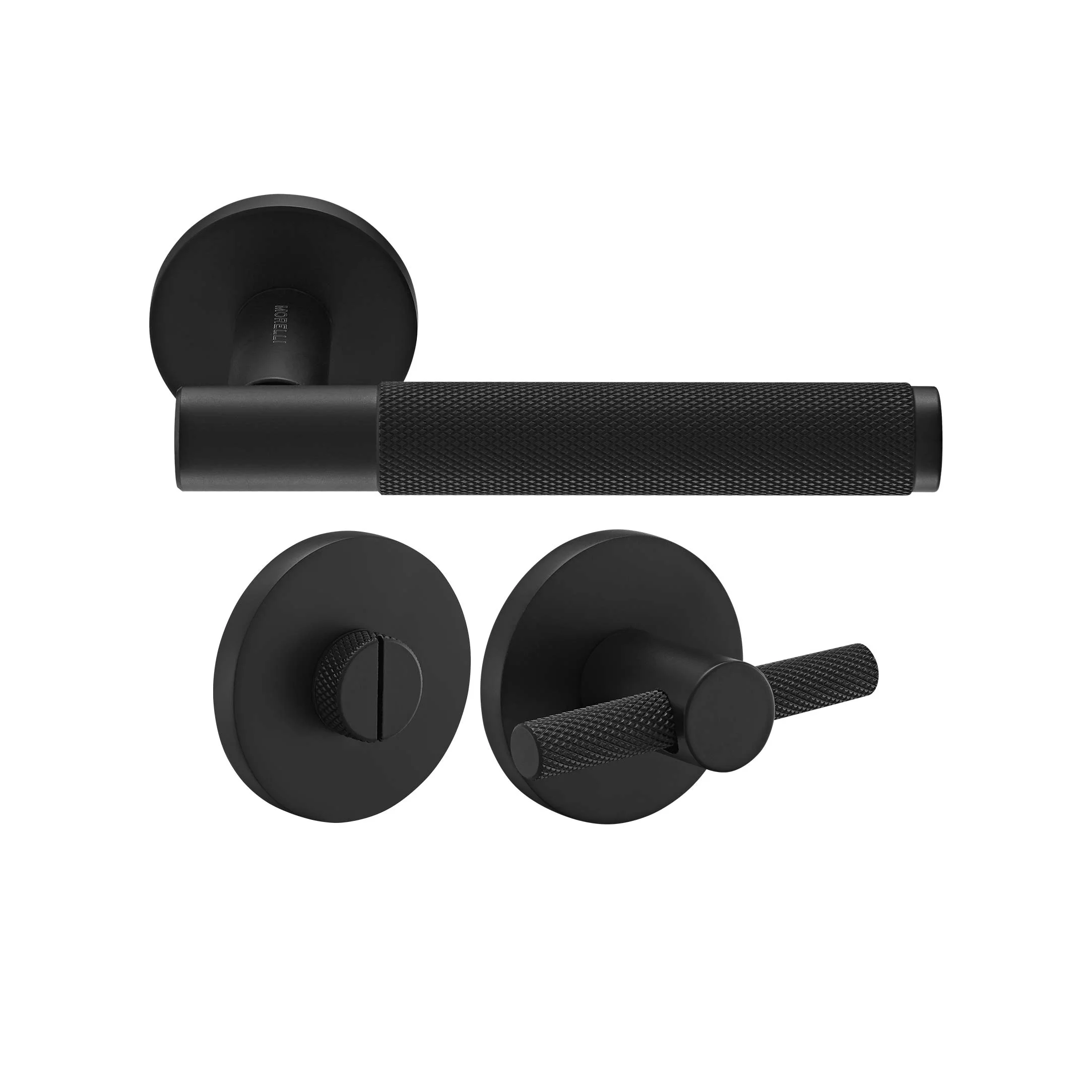 Kit Door handle MH-57-R6T BL + MH-WC-R6T BL + M1895 BL, WC latch, colour - black image buy World