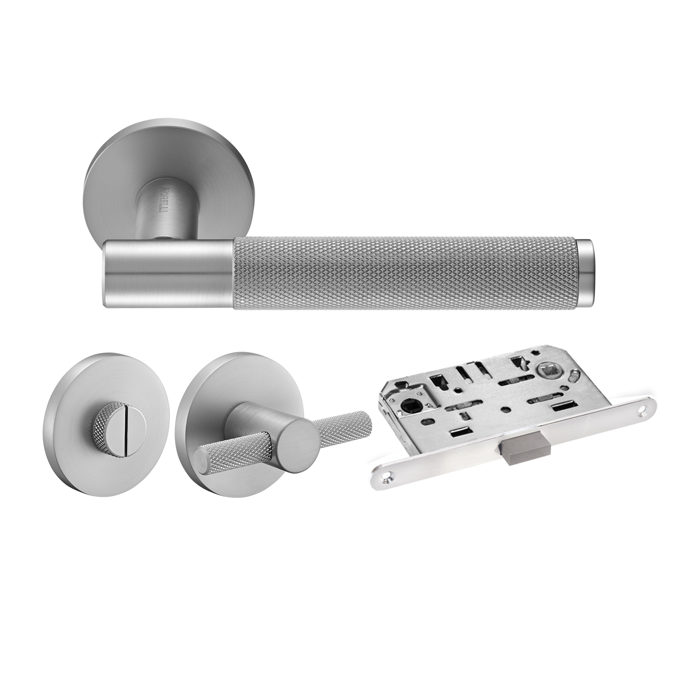 Kit Door handle MH-57-R6T MSC + MH-WC-R6T MSC + M1895 MSC, WC latch, colour - stain chrome image buy World