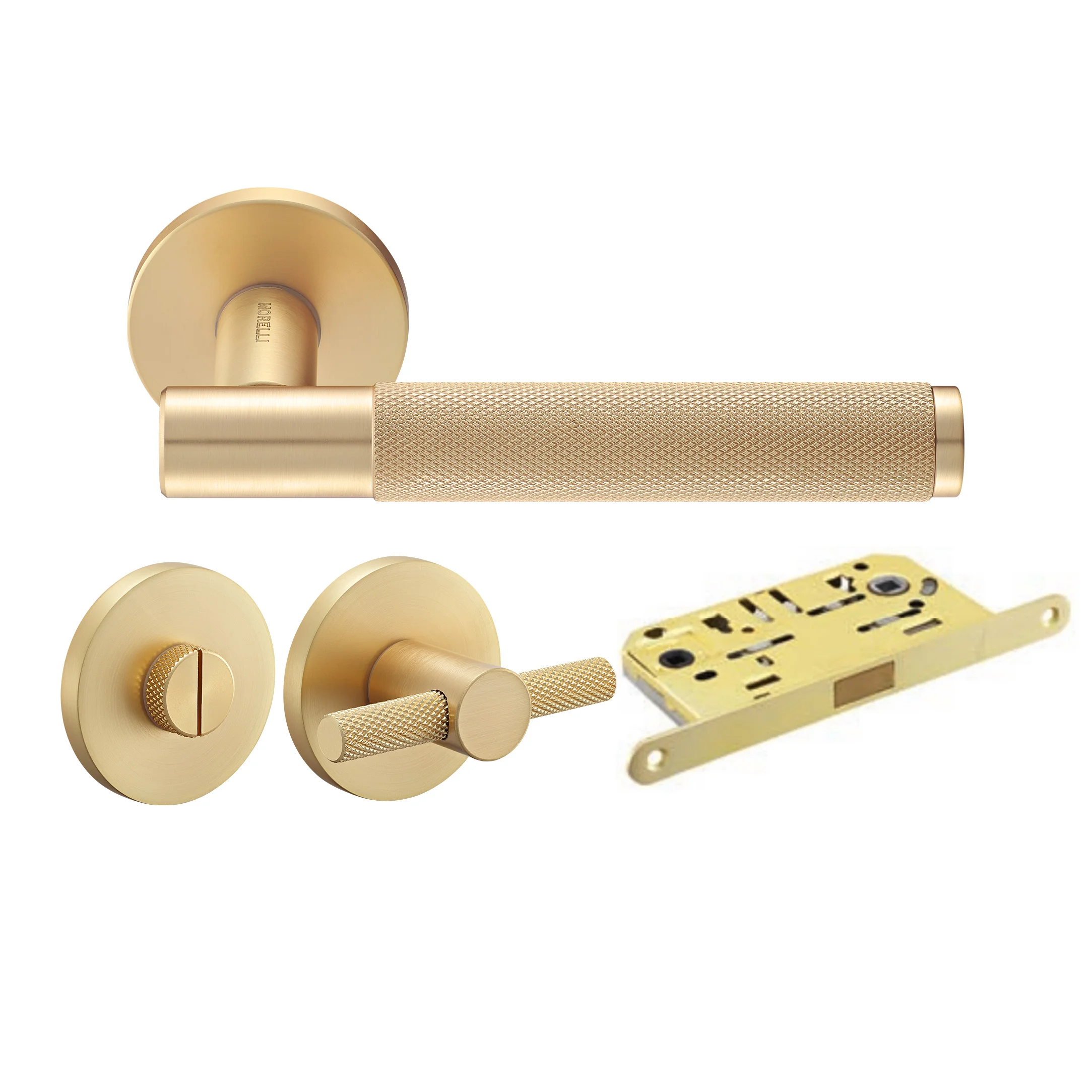 Kit Door handle MH-57-R6T MSG + MH-WC-R6T MSG + M1895 MSG, WC latch, colour - stain gold image buy World