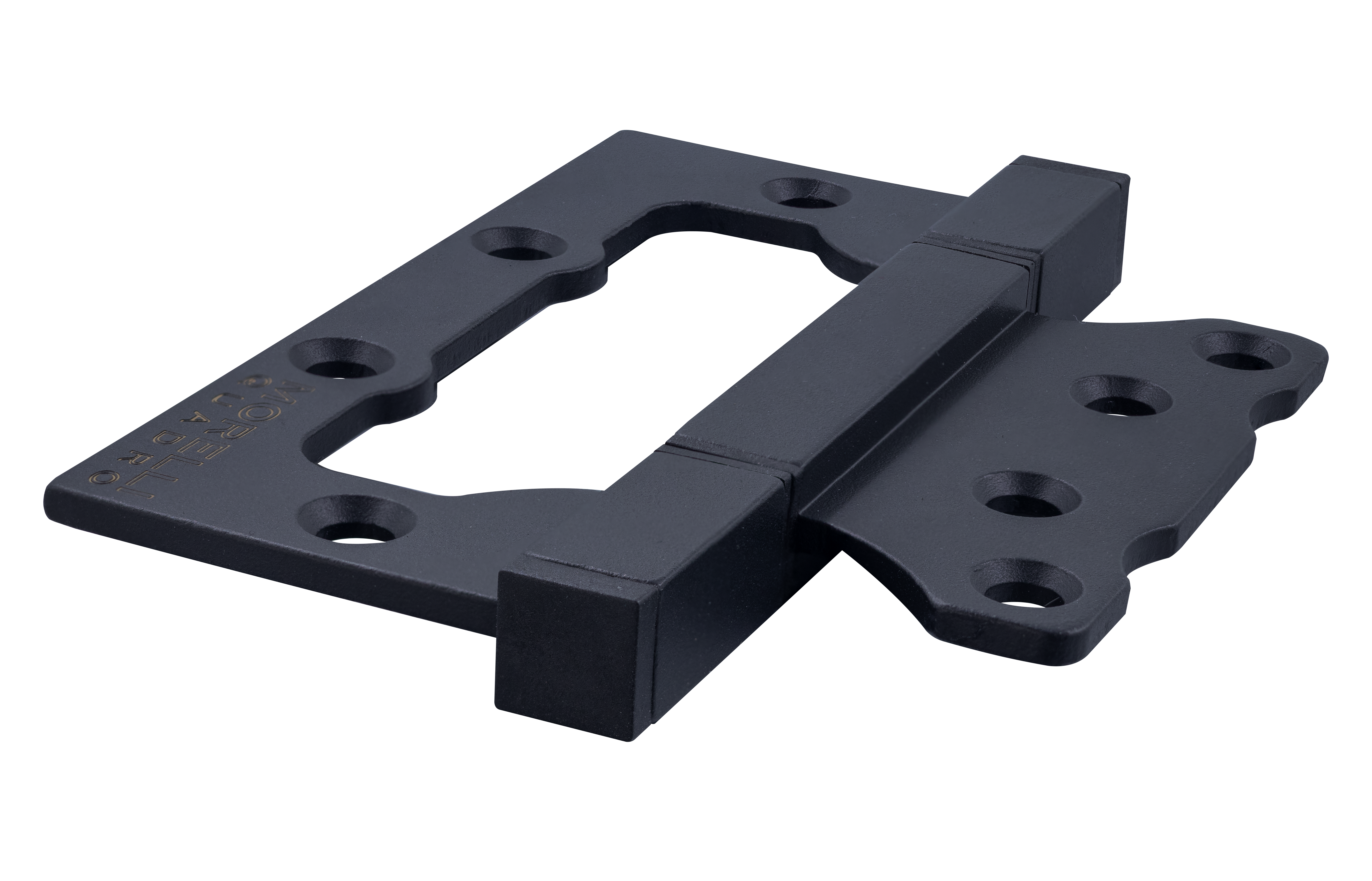 Aluminum hinge QUADRO-1 BL without mortise on square axle, color black image buy World