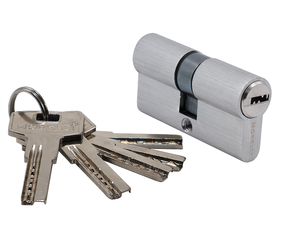 HS 60C AB high-security key cylinder (60mm), color satin nickel image buy World