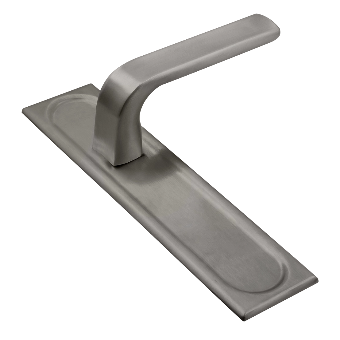 Door Handle, THE BUS STATION PLS on backplate, Color Winter Frost image buy World